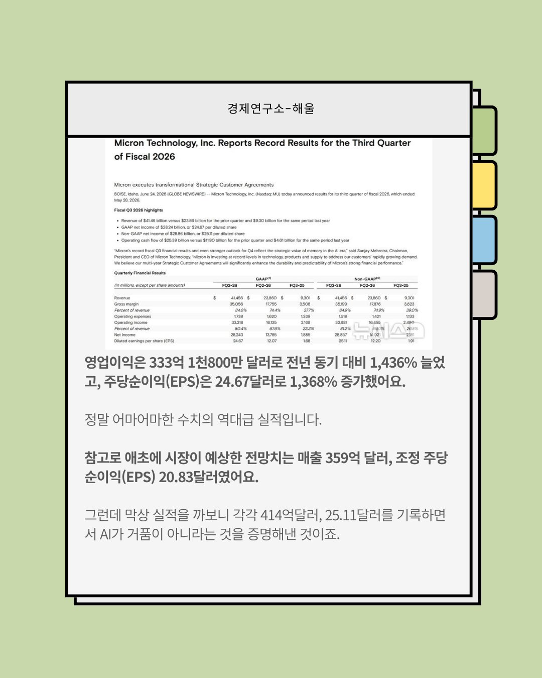 AI버블을 방어한 마이크론테크놀로지