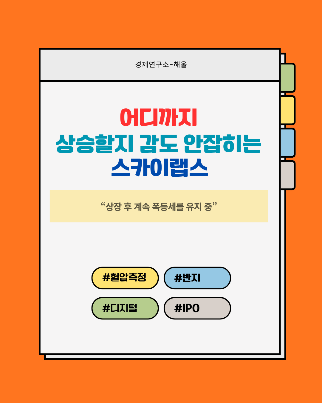 어디까지 상승할지 예측이 불가능한 스카이랩스