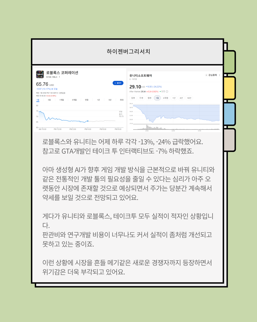 유니티와 로블록스를 폭락시킨 구글 '지니3'