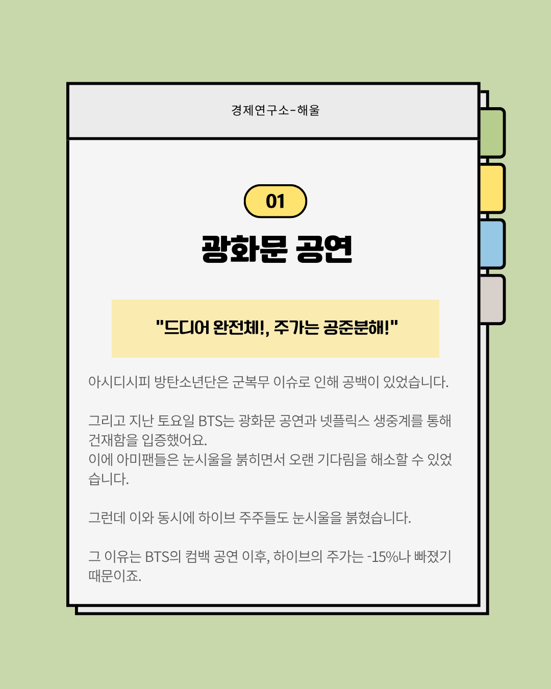 완전체로 돌아온 BTS, 주가가 폭락한 하이브